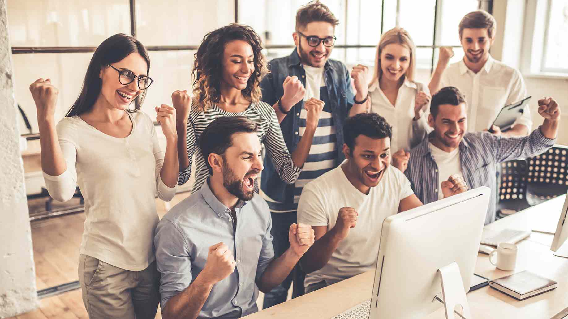 young successful business people