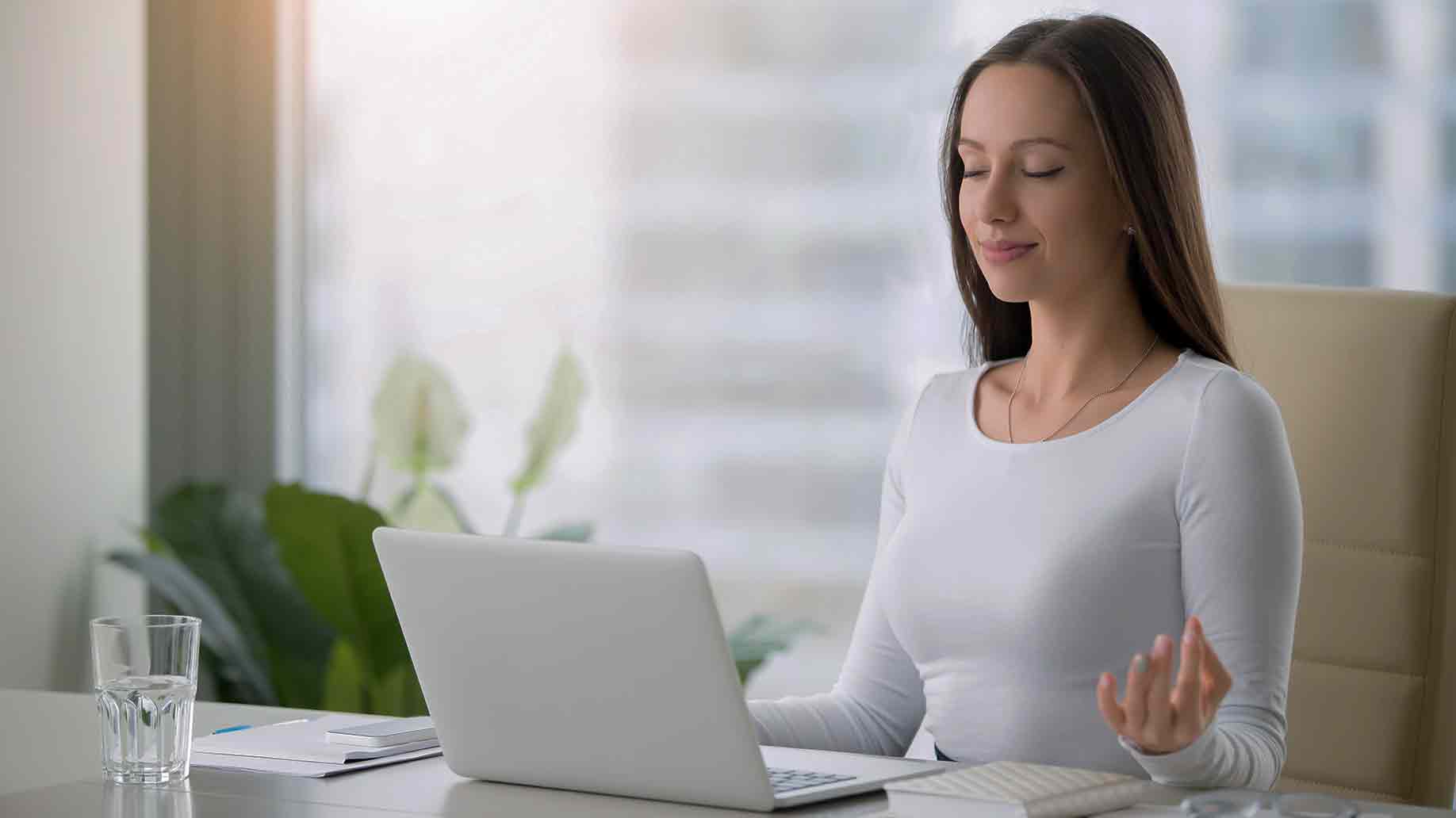 young woman meditating
