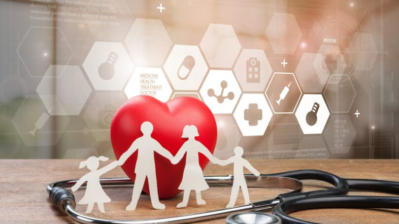 Health Insurance Family Heart Stesthoscope