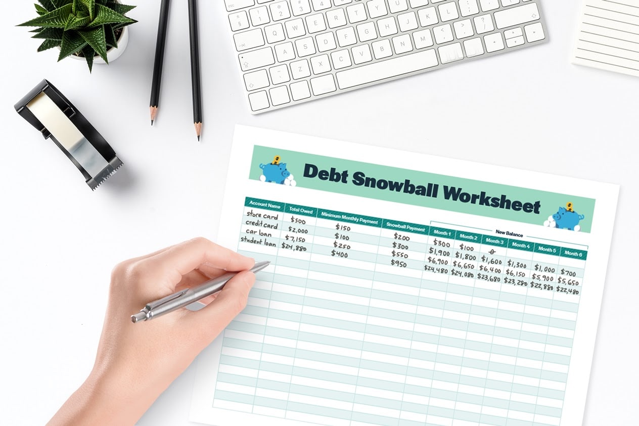 mc debt snowball mockup filled in form