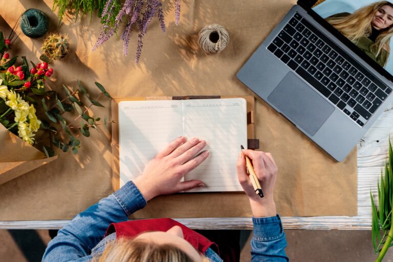 Top View Wedding Planner Notebook Computer